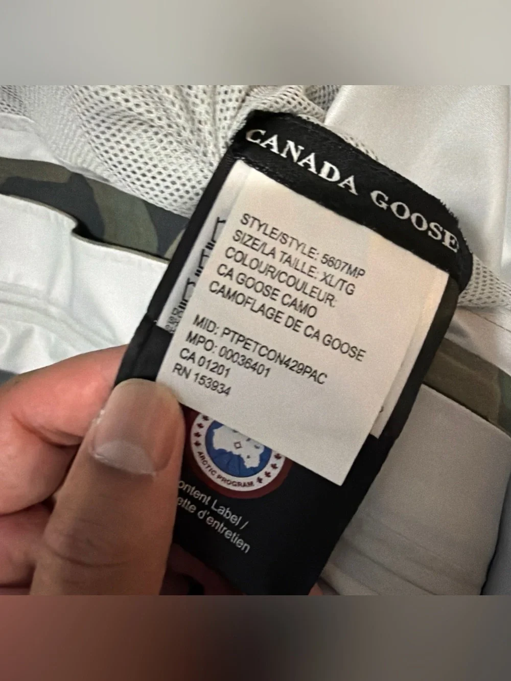 Canada Goose Seawolf Rain Jacket XL Green Camo